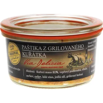paštika a pomazánka Rodinná konzervárna VIA DELICIA Paštika z grilovaného kuřátka 130 g