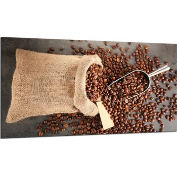 Obraz SKLENĚNÁ OCHRANNÁ DESKA NA SPORÁK 90X52 KÁVA