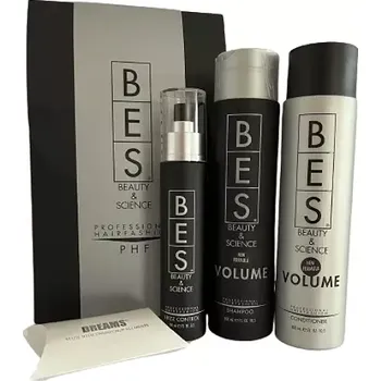 Kosmetická sada Bes dárková sada Volume: šampon, balzám a Frizz Control gel s arganovým olejem | Objem, hladkost a lesk pro jemné vlasy – Lvhair.cz