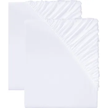 Prostěradlo LIVARNO home Sada žerzejových napínacích prostěradel, 90-100 x 200 cm, bílá, 2dílná