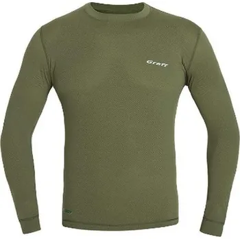 Rybářské oblečení GRAFF Termoprádlo Thermoactive Underwear Longsleeve Duo Skin 300 Olive VELIKOST: XXL