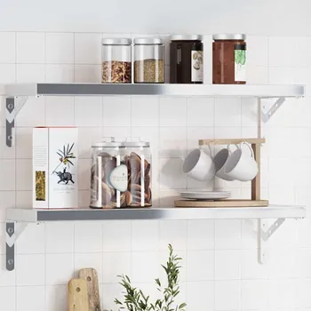 police Policové držáky 4 ks 15 x 2,5 x 11,5 cm stříbrné nerezová ocel