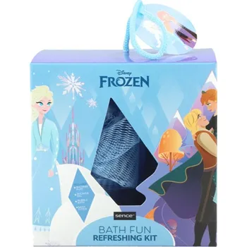 Sprchový gel Disney Frozen pěna do koupele 75 ml + čisticí sprchový gel 75 g + koupelová bomba 1 ks + dětská mycí houba 1 ks