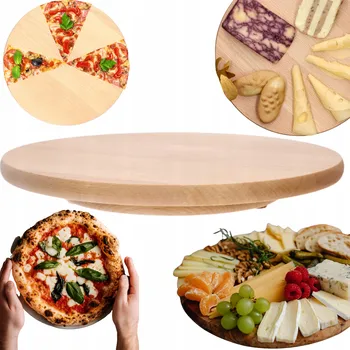 Kuchyňské prkénko Mwood Otočné Prkénko pro servírování pizzy a sýrového pečiva na párty 30 cm