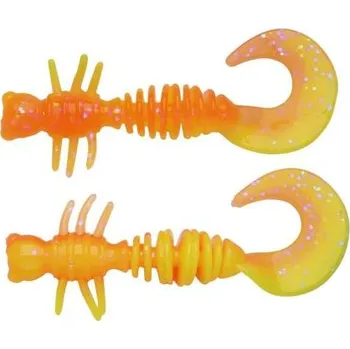 Nástraha BERKLEY Gumová Nástraha PowerBait Power Curly 5,5cm 10ks Fluorescent Orange Sunshine Yellow