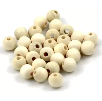 Korálek Korálky dřevěné krémové 6mm – 30 ks