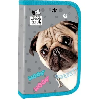 Penál Derform ŠKOLNÍ JEDNOPATROVÝ PENÁL S KLOPOU BEZ VÝBAVY CLEO A FRANK PEJSCI