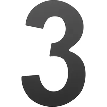 Domovní cedule COBRA Číslice 3 černá - 150 mm