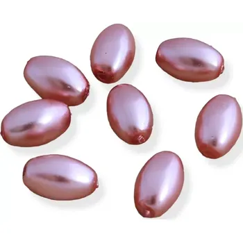 Korálek Korálky voskované olivky růžové - 10 ks