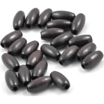 Dětské navlékací korálky Korálky dřevěné olivky TM hnědá – 30 ks