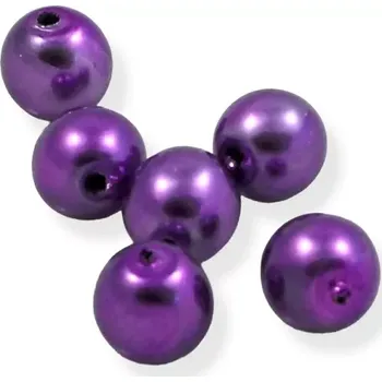 Korálek Voskové perle tmavě fialová 6mm - 15 ks