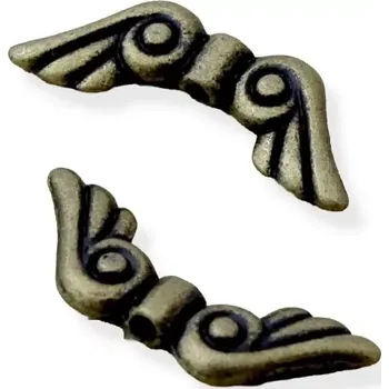 Materiál na výrobu šperku Andělská křídla starozlatá - 2 ks