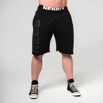 Pánské kraťasy Teplákové šortky NO BS Black - NEBBIA Velikost: L, Barva: černá