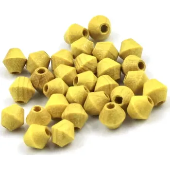 Korálek Korálky dřevěné žluté 6/6 mm – 30 ks
