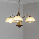 Luminex Lustr Korfu, 3ramenný, zlatý antický, Ø 68 cm zlatá antická, alabastrová 3 x 15 W LED - Doprava zdarma