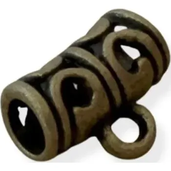 Materiál na výrobu šperku Filigránový starozlatý korálek s očkem - 2 ks