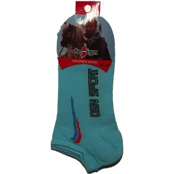 vel.80-128-Dívčí kotníčkové ponožky Design Socks jednobarevné - tyrkysová barva