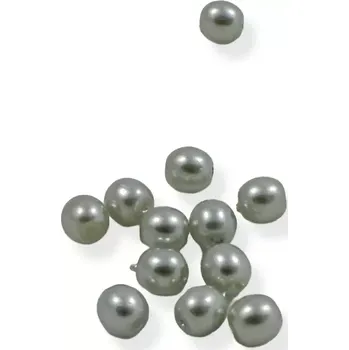 Korálek Voskové perle modrošedé 4mm - 36 ks