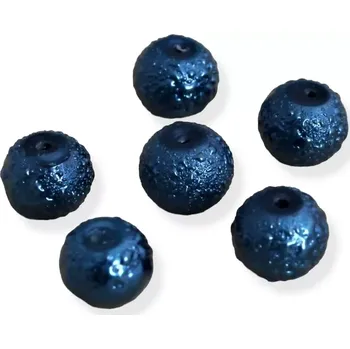 Korálek Voskové perle vroubkované tmavě modré 7mm - 20 ks