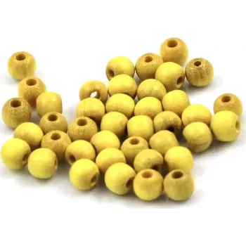 Korálek Korálky dřevěné žluté 5mm – 40 ks