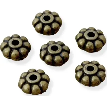 Materiál na výrobu šperku Korálek-mezikus 8mm starozlato - 4 ks