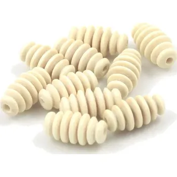 Dětské navlékací korálky Korálky dřevěné krémové 8/17,5 – 10 ks