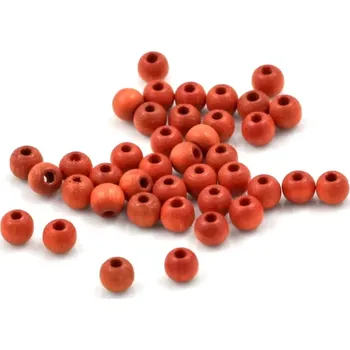 Korálek Korálky dřevěné oranžové 5mm – 40 ks