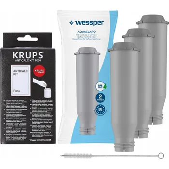 Kávovar Odvápňovač pro kávovary Krups F054 + 3x filtr Wessper pro kávovary Krups
