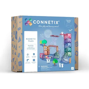 Kuličková dráha Connetix Tiles - Magnetická Stavebnice Pastelová Kuličková Dráha 80 ks