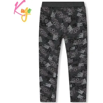 Dívčí kalhoty DÍVČÍ ZATEPLENÉ LEGÍNY šedé Kugo YL8746 (Dívčí thermo legíny)