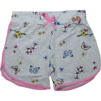 Dívčí kraťasy velikostní řada:140-176-Dívčí šortky AKF - motýlci - šedá barva