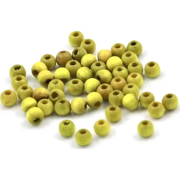 Korálek Korálky dřevěné SV zelené 4mm – 50 ks