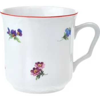 Český porcelán, Dubí Hrnek Karel 270 ml rakouská házenka s červenou linkou