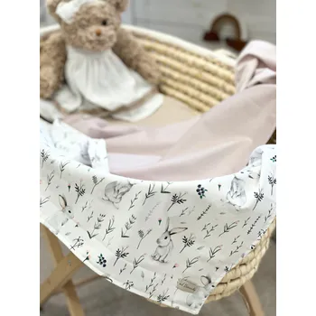 Dětská deka Deka pro miminko - pudrová se zajíčky