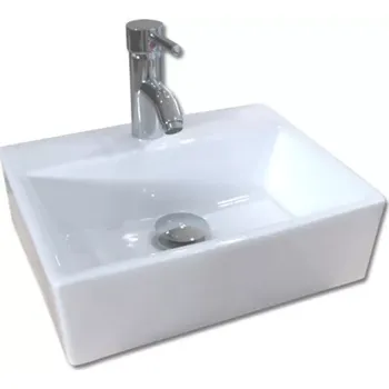 Umyvadlo Maxwhite 8013 TAGGIA Umyvadlo keramické obdelníkové závěsné s otvorem na baterii 38x32x12cm