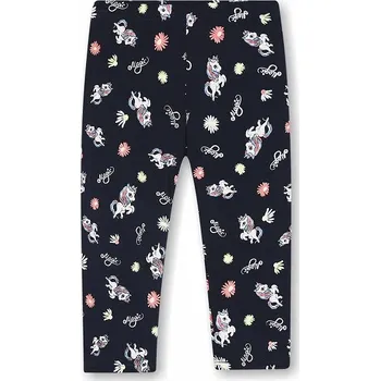 Dívčí oblečení velikostní řada:98-128-Dívčí 3/4 legíny jednorožci - barva tm.modrá