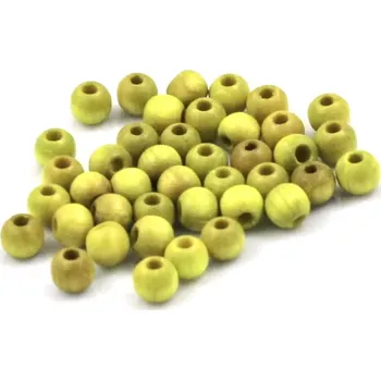 Korálek Korálky dřevěné SV zelené 5mm – 40 ks