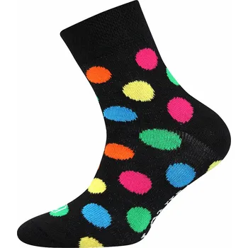 Dívčí módní vzorované ponožky Fuski Boma - Woodik - černá barva