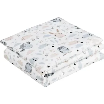 Příslušenství pro přepravu dětí Inf Bavlněný komplet do kočárku - Sovy a zajíčci