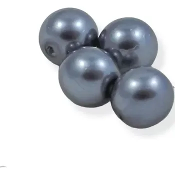 Korálek Voskové perle tmavě šedé 8mm - 10 ks