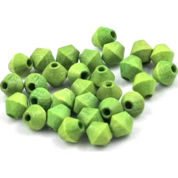Korálek Korálky dřevěné zelené 6/6 mm – 30 ks