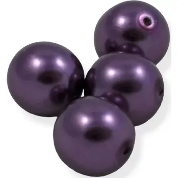 Korálek Voskové perle fialové 10mm - 10 ks