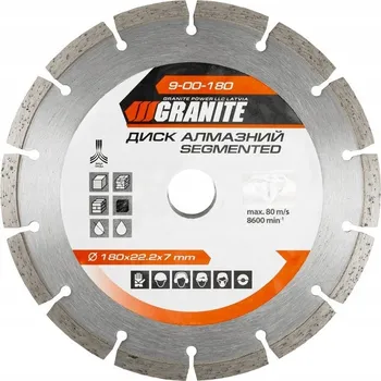 Řezný kotouč Diamantový kotouč SEGMENTED 180*2,4 mm 22-24% 8600 ot./min GRANITE