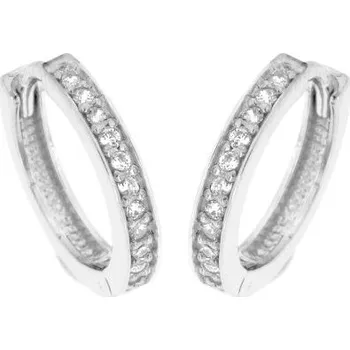 Náušnice Zlatnictví U Kostela Stříbrné kroužky s bílými zirkony 1332 1058007041