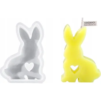 Svíčka Silikonová forma na SVÍČKY VOSK MÝDLA ODLITKY KRÁLÍK A SRDCE Velikonoce