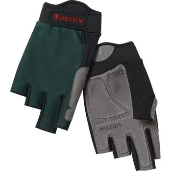 Rybářské oblečení WESTIN Rukavice Drip UPF Half Finger Glove Deep Forest VELIKOST: XL