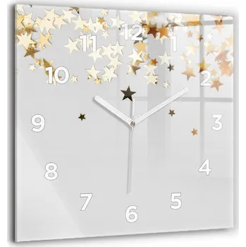 Hodiny Skleněné hodiny Dekor Tichý mechanismus Loft Nástěnné Hvězdy na světlém pozadí