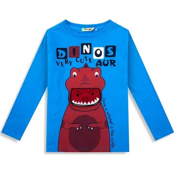 Chlapecké tričko - 3D obrázek - dlouhý rukáv KUGO - modrá barva