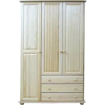 Šatní skříň Šatní skřín WOOD 43 se šatní tyčí a policemi masiv - 125x60x195 cm