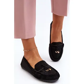 Dámské mokasíny Dámské semišové klasické mokasíny černá Ontala 37